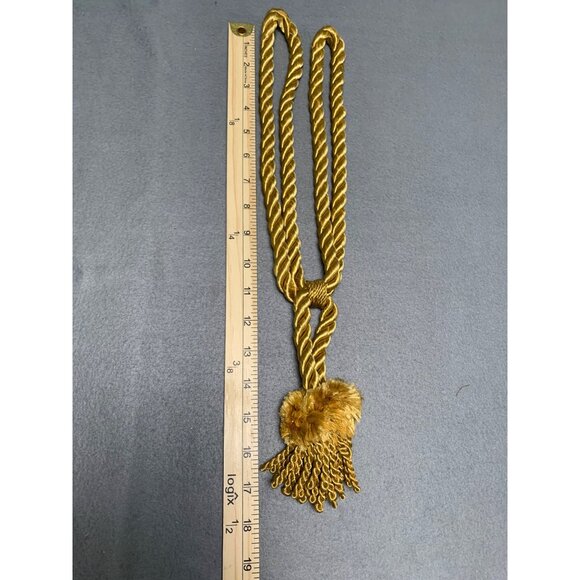Vintage Gold Curtain Tieback with Tassel - Picture 4 of 11